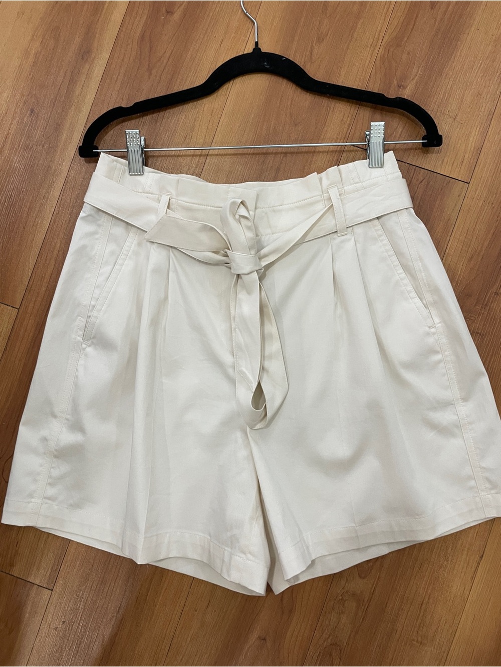 J. Crew Cream Paperbag Tie-Waist Shorts